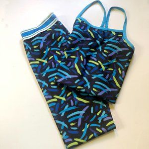EUC Girl's Gymnastics 80's Inspired Bright Colored Athletic Set